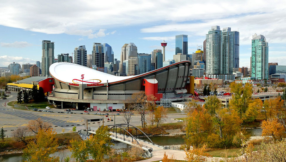 Calgary and Saddledome. Alberta